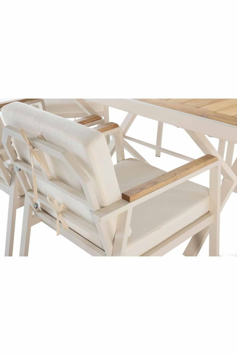 Hanah Home Monte - Cream Conjunto de Mesa y Sillas de Jardín de 7 Piezas Hanah Home Monte - Cream Conjunto de Mesa y Sillas de Jardín de 7 Piezas